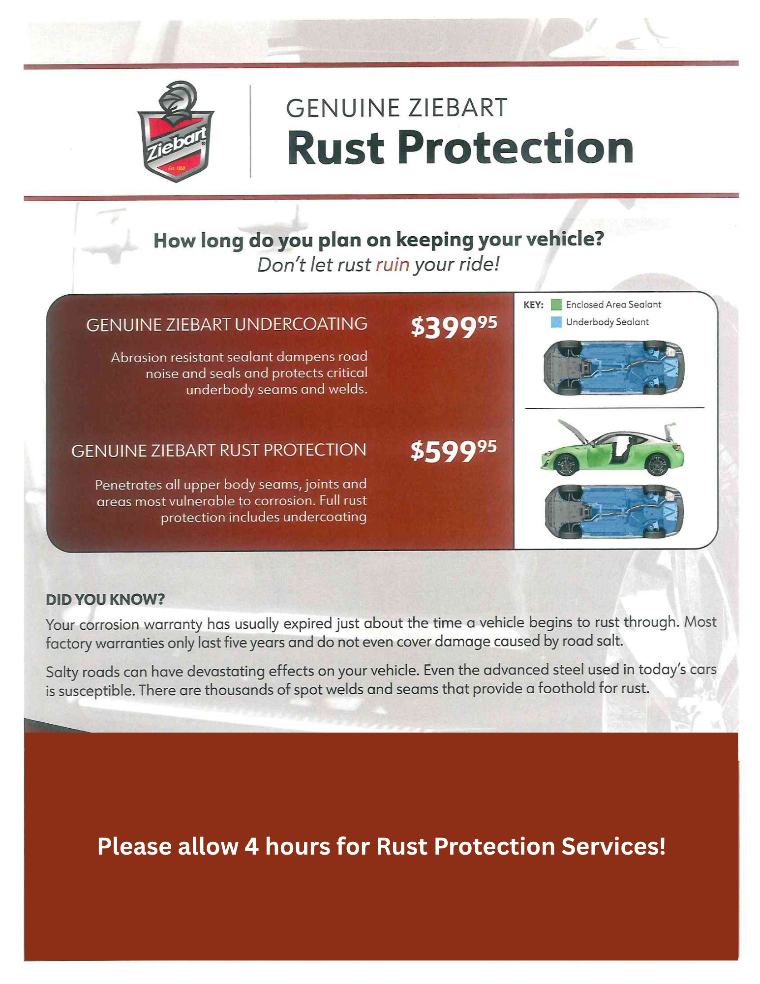 Genuine Ziebart Rust Protection